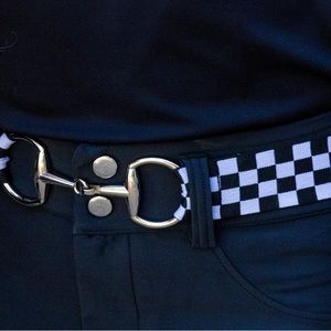 Checkered flag  Childrens Equestrian horse Snaffle Bit Belt Elastic One Size …